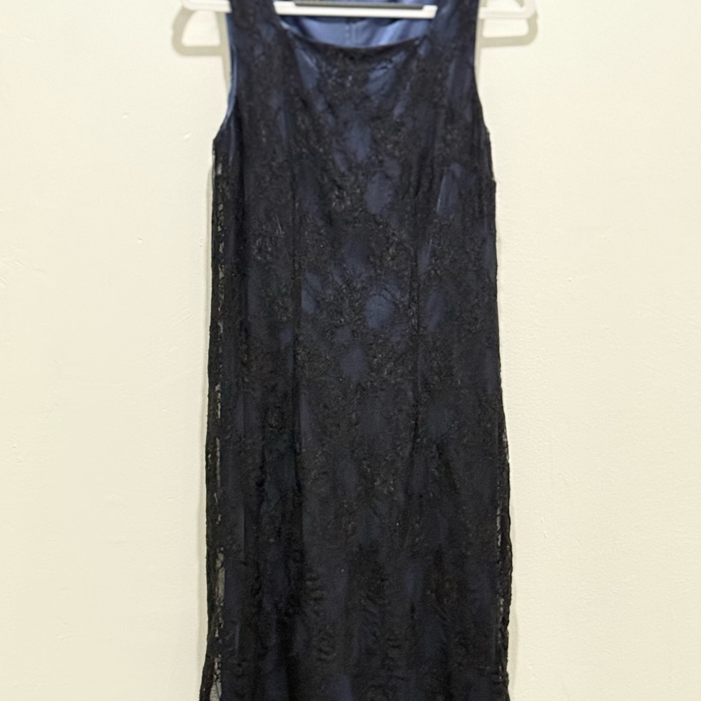 AB Studio Black Lace Midi Dress